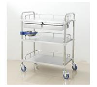 Stainless Steel 3 Tier Beauty Salon Cart with 2 Hidden Drawers Silent Swivel Wheels Brake 150kg Load Capacity Ultimate nizer for Professional Salons