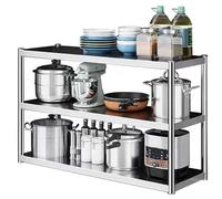 Stainless Steel 3-Tier Wall Mounted Kitchen Sto Shelf Pantry Rack Hanging nizer for Home Restaurant Ga - Shelving Unit (70x35x75cm)