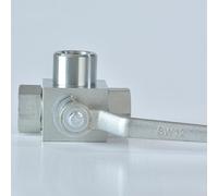 Stainless Steel 3-Way Ball Valve for Hydraulic Systems - High-Pressure Rated (Up to 400 bar) Dn6/dn10/dn16/dn20/dn25 Galvanized Carbon Steel Body 90° Lever Handle(DN20)