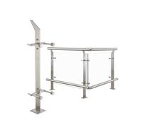 Stainless Steel 304 Balustrade Post 85/105 cm High Railing Support for Platforms Corridors Stairs Bridges - Silver Finish (105cm / 41.4in)