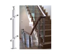 Stainless Steel 304 Balustrade Post for Glass Railing Square il Support for Home Stairs Garden Outdoor Staircase (85 cm/33.5 inches 1050 mm/3.4 ft)