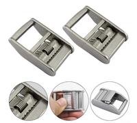 Stainless Steel 304 Cam Buckle Tie Down Strap with Metal Ratchet Buckle for Securing Heavy Loads Kayaks Canoes Roof Mounted Luggage 500kg Capacity (2PC)