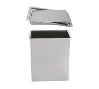 Stainless Steel 304 Countertop Trash Can Small Built-in Waste Bin with Flip Lid Rectangular Design for Kitchen Workbench Restaurant Bar 9L Capacity