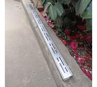 Stainless Steel 304 Garden Drainage Channel 1m with Metal Grate Durable 2"x2" Linear Rain Gutter for Patio Heavy-Duty Drainage Trench Solution