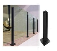 Stainless Steel 304 Glass Balustrade Kit - Square Black End Post Railing for Modern Stair Safety Fencing, 65cm Height, Easy Installation