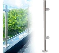 Stainless Steel 304 Glass Railing Post 60cm Angled Column with Slots & Base Golden/Silver Terrace Post for Modern Balustrades & Stylish Design