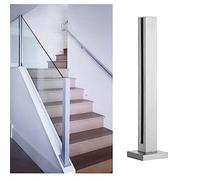 Stainless Steel 304 Glass Railing System - 10/12mm Tempered Glass Panels for Balcony Loft Fence - Durable Modern Design for Outdoor & Indoor Use (Color: End)