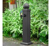 Stainless Steel 304 Outdoor Water Column Fountain with Anti Freeze Tap & Stable Base Garden Decor Modern Design for Patios & Yards