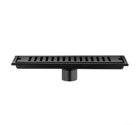 Stainless Steel 304 Shower Floor Drain With Scent Proof Seal And Large Capacity For Bathroom Drainage And Sewer Gas Prevention(Black 30cm)