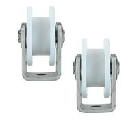 Stainless Steel 304 Sliding Gate Rollers, Durable Nylon Groove Wheels, Heavy-Duty Rigid Casters for Inverted Rails, Perfect for Gate Systems and Trolleys