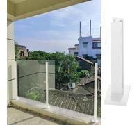 Stainless Steel 304 Square Glass Balustrade Post Indoor/Outdoor Railing System White Glass Guardrail for Balcony and Terrace Durable Safety Barrier