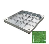 Stainless Steel 304 Square Inspection Cover & Frame Invisible 60x60 cm Drainage Access Lid for Yard Sidewalk Parking Lot Industrial Area Sewage System