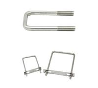 Stainless Steel 304 Square U-Bolts with Nuts Pipe Bolt Clamp with Frame Straps Inner Width 20-106MM M6-M10 4PCS/LOT(Dia. 18.3-19mm)