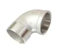 Stainless Steel 304 Threaded Cast Pipe Fitting, 90 Degree Street Elbow,2" NPT Female x 2" NPT Male