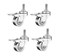 Stainless Steel 304 Universal Roulette Wheel Rust-Resistant Silent Heavy-Duty Industrial Quality 1.5/2 Inches (Brake Wheel) for Smooth Mobility
