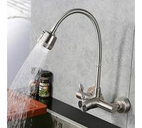 Stainless Steel 304 Universal Swivel Kitchen Faucet Hot Cold Wall Mounted Mixer Tap Modern Basin Sink Mixer for Home & Restaurant Use