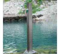 Stainless Steel 304 Vertical Free-Standing Garden Faucet Anti-Freeze Hose Decorative Water Fountain 80cm x 10.5cm Watering Station Durable & Stylish Outdoor Solution