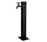 Stainless Steel 304 Vertical Garden Water Column GroundMounted Faucet Dispenser Outdoor Decorative Light and Water Feature (Black)