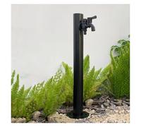 Stainless Steel 304 Vertical Planter Self-Supporting Hose Stand with Lockable Faucet Outdoor Freeze-Resistant Water Dispenser Round Tube Garden Fountain