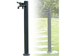 Stainless Steel 304 Vertical Water Column Garden Faucet Square Garden Tap SelfStanding FrostResistant Hose Holder for Watering & Washing (BlackC 6x6x95cm)