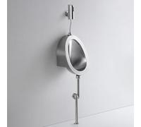 Stainless Steel 304 Wall Mounted Urinal for Men Manual F Valve Smart Sensor Commercial Bathroom Urinal for Hotels & Public Restrooms Floor Drain Included