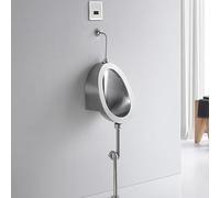 Stainless Steel 304 Wall Mounted Urinal for Men with Manual F Valve Smart Sensor Ideal for Bathroom Hotel Public Spaces Floor Drain Siphon