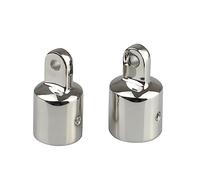 Stainless Steel 316 Eye End Cap Bimini Top Fitting Hardware Marine Boat Yacht External Eye End Canopy Tube End 2pcs Slide Cap For Walkers Top Jaw Bimini Railing Fitting For Yacht Boat Hardware