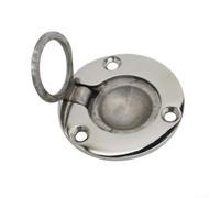 Stainless Steel 316 Marine Hatch Latch, Flush Mount Lifting For Ring Pull Handle for Boat Deck Hatches and Cabinet Covers, 62x44mm 48x38mm 50x50mm Silver(50 * 50MM)