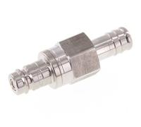 Stainless Steel 316L DN 10 Air Coupling Plug 13 mm Hose Pillar Double Shut-Off