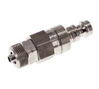 Stainless Steel 316L DN 5 Air Coupling Plug 4x6 mm Union Nut Double Shut-Off