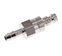 Stainless Steel 316L DN 5 Air Coupling Plug 6 mm Hose Pillar Double Shut-Off
