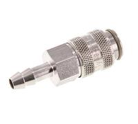 Stainless Steel 316L DN 5 Air Coupling Socket 6 mm Hose Pillar Double Shut-Off