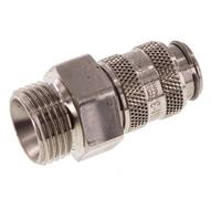 Stainless Steel 316L DN 5 Air Coupling Socket G 3/8 inch Male Double Shut-Off