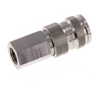 Stainless Steel 316L DN 7.8 Air Coupling Socket G 1/4 inch Female Double Shut-Off