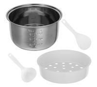 Stainless Steel 3l Rice Cooker Replacement Pot Inner Cooking Pot | Silver Finish, Non Stick Coating, Portable 615g Size, for Grains and Home or Dorm Cooking