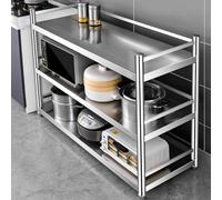 Stainless Steel 3Tier Prep Table HeavyDuty Metal Workbench with Open Storage Shelves Ideal for Commercial Packing & Cooking 60cm