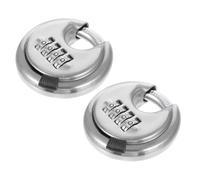 Stainless Steel 4 Dial Combination Padlocks 2pcs Anti-Theft