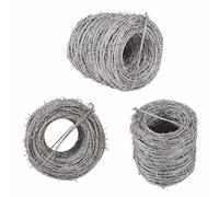 Stainless Steel 4 Point Barbed Wire Roll 100m (328ft) Durable Fence for Crafting Security Barriers Animal Deterrent Heavy Duty Outdoor Use