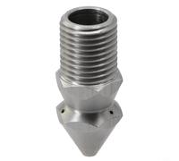 Stainless Steel 4 Sewer Jetter Nozzle, 1/4" Thread for Pressure Washer Drain Pipe Cleaning, 250 Bar High Pressure Water Blaster