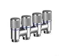 Stainless Steel 4-way Angle Valve With Independent Control For Efficient Water Distribution In Gardens Kitchens And Industrial Plumbing Systems Silver Finish(Silver)