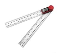 Stainless Steel 400mm Digital Angle Ruler Transparent Body with LCD Display Lock Function Hold Mode and Auto Power Off Feature (0-300)