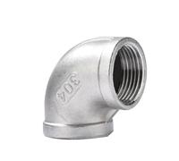 Stainless Steel 45 Degree 90 Deg Elbow, 1/4" 3/8" 1/2" 3/4" 1" 1-1/4" Male-Female Threaded Elbow Connector 304 Pipe Fitting, 1pcs(90 Female Elbow,0.5 Inch)