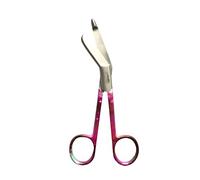Stainless Steel 5.5 inch Lister Trauma Surgical Paramedic Tough Cut Stoma Shears All Purpose Bandage Scissors Coloured Pattern Nurse Student Utility First Aid Scissors (Pink Color Pattern)