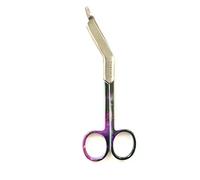 Stainless Steel 5.5 Inch Trauma Surgical Tough Cut Stoma All Purpose Colored Coated Handle Lister Bandage Scissors Utility Student Nursing First Aid Scissors (Multi Purple)