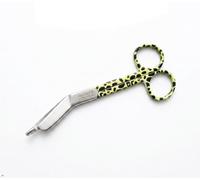 Stainless Steel 5.5'' Stoma Heavy Duty Trauma Shears Multi Colored Student Nursing Utility Tough Cut First Aid Lister Bandage Scissors Small All Purpose Scissors (Leopard Pattern)