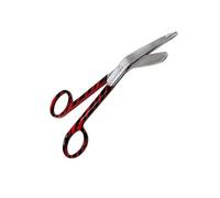 Stainless Steel 5.5'' Stoma Heavy Duty Trauma Shears Multi Colored Student Nursing Utility Tough Cut First Aid Lister Bandage Scissors Small All Purpose Scissors (Red)