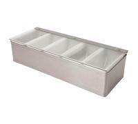 Stainless Steel 5 Compartment Condiment Holder Bar Garnish Dispenser Tray