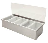 Stainless Steel 5 Compartment Condiments Holder Bar Tidy Garnish Beaumont Pub