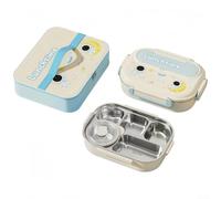 Stainless Steel 5 Compartment Container with Leak Resistant Lid Design and Dishwasher Safe Components (Blue)