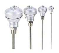 Stainless Steel 50~400mm RTD PT100 Temperature Sensor Probe 1/2 Thread Thermocouple Terminal Head 1Pcs(100mm)